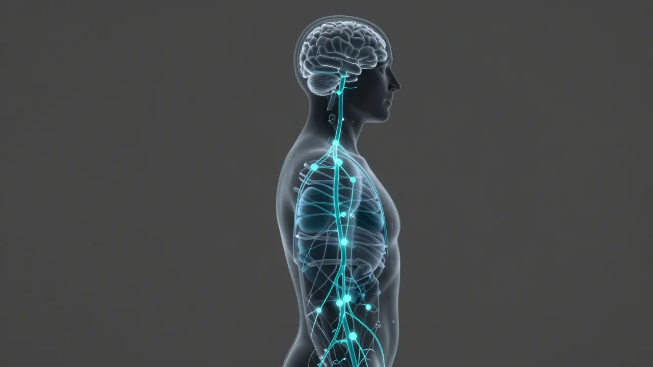 Konzeptuelle Darstellung des Endocannabinoid-Systems mit Fokus auf CB2-Rezeptoren