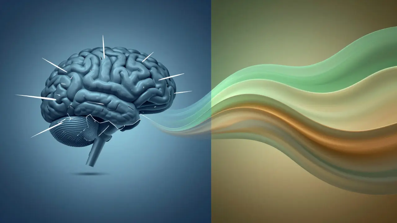 Konzeptuelle Darstellung des Unterschieds zwischen alkoholgestörtem Schlaf und CBD-unterstützter Regeneration.
