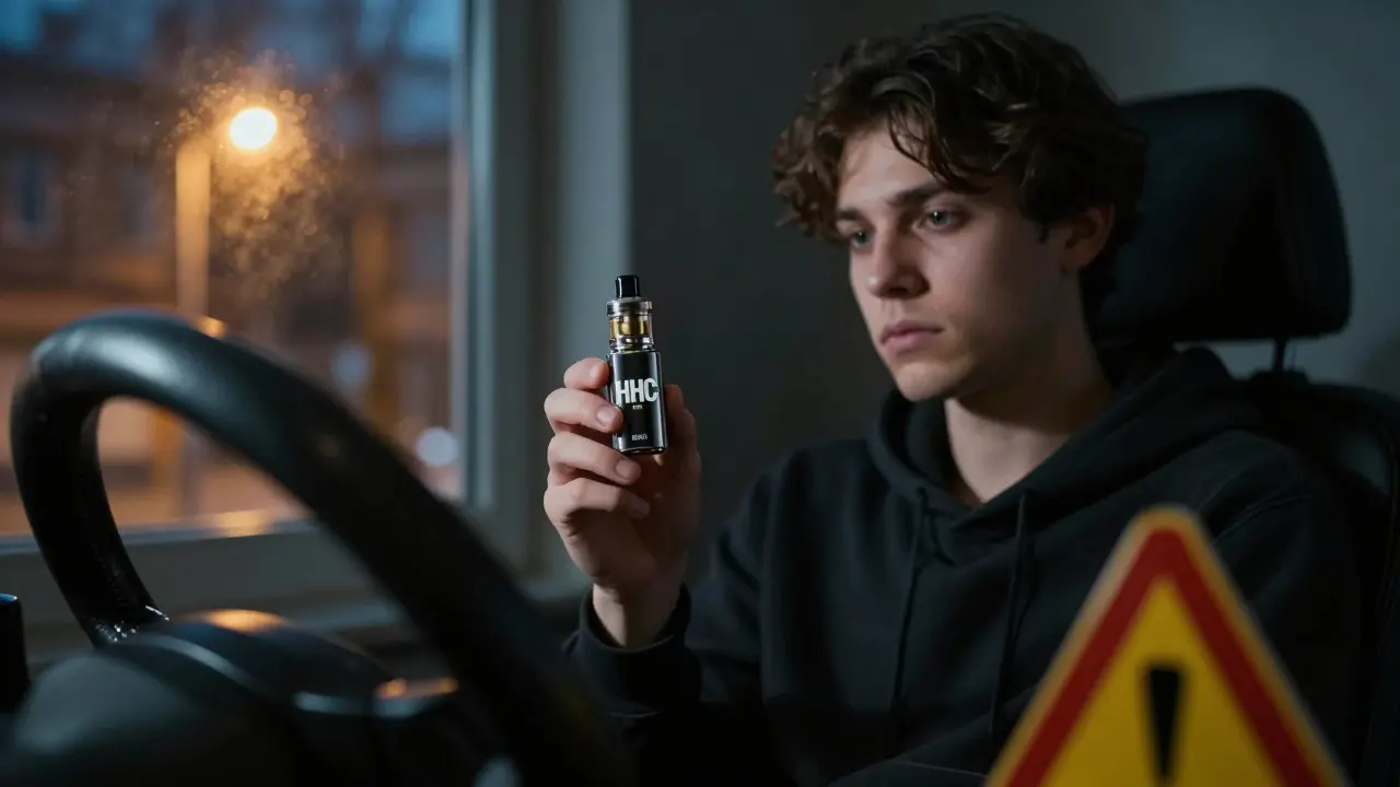 Person mit Vape-Gerät in stimmungsvollem Licht, Symbol für Unsicherheit