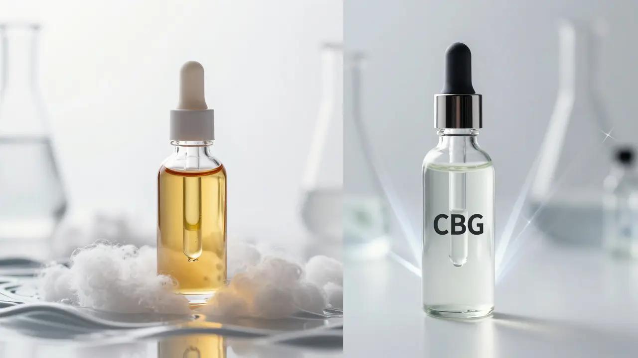 Vergleich von CBD und CBG Flaschen: sanfte Entspannung versus gezielte Klarheit