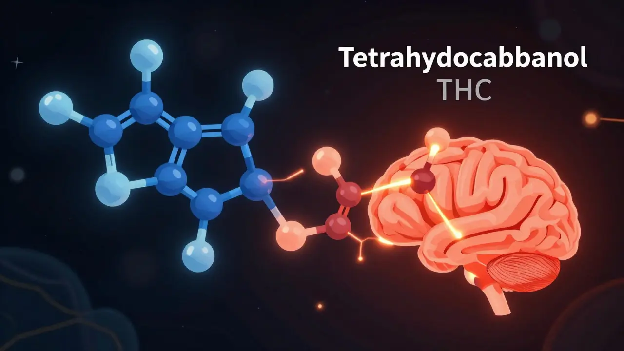 Molekulare Darstellung von CBD und THC im Endocannabinoid-System