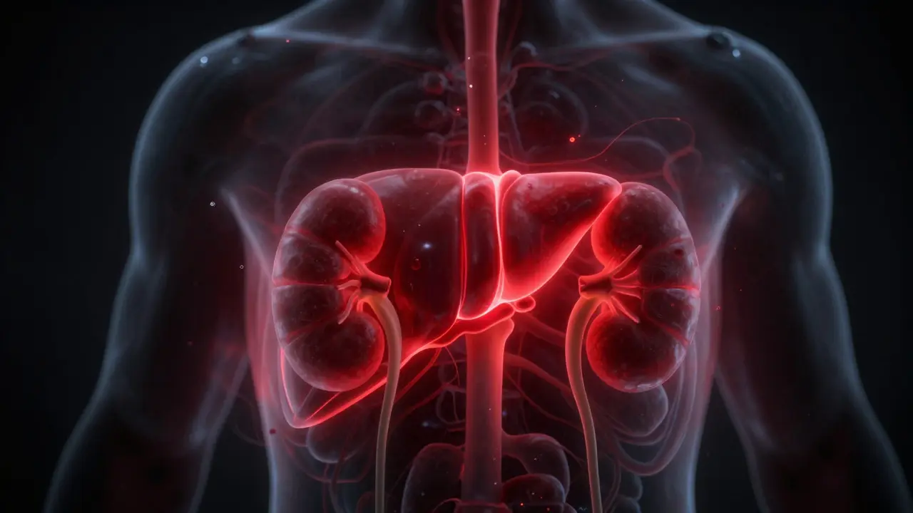 Anatomische Darstellung der Leber unter metabolischer Belastung durch Cannabinoide