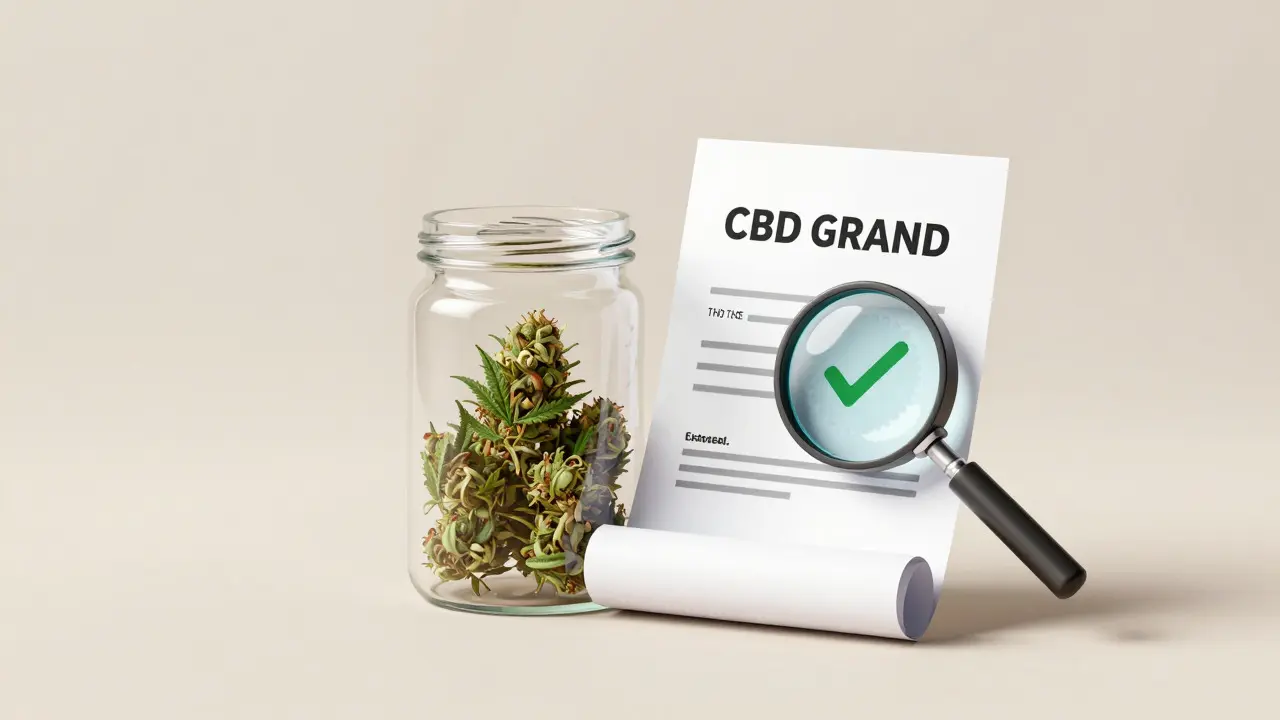Symbolik für Laborprüfung und Qualitätssicherung von CBD-Produkten